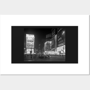 Times Square at Night, 1953. Vintage Photo Posters and Art